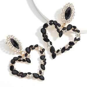 Black rhinestones fashion earrings jewelry